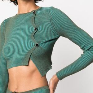 Paloma Wool Zaha Women's Asymmetric Double Color Knit Jacket Top no 1154